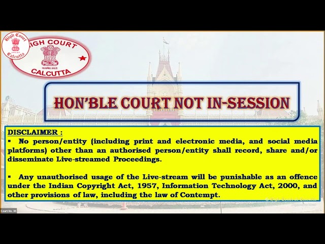 01 July 2024 | Court Room No. 36 | Live Streaming of the Court proceedings.