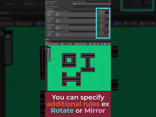 You can Rotate and Mirror Tilemap tiles in Unity👍🙂