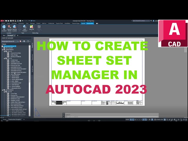 How TO Create Sheet Set Manager in Autocad 2023