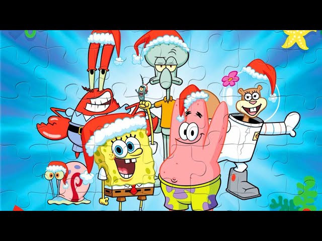 Spongebob and his friends - solving Magic Jigsaw Puzzles for kids with Nickelodeon characters