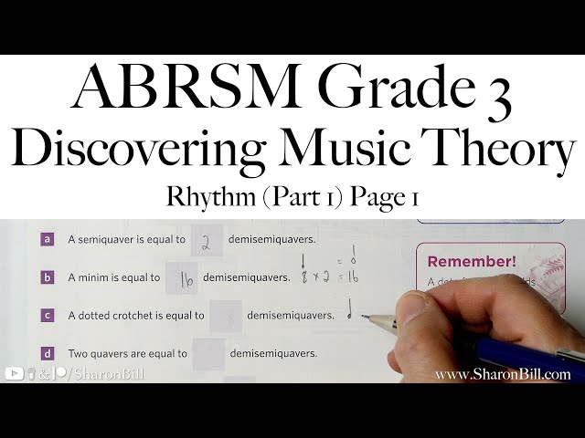 ABRSM Discovering Music Theory Grade 3 Rhythm (Part 1) Page 1 with Sharon Bill