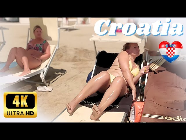 CROATIA 4K🌴Walking on an Croatian Beach in Zaton and Looking for Trendy Beach Bikinis 4K60