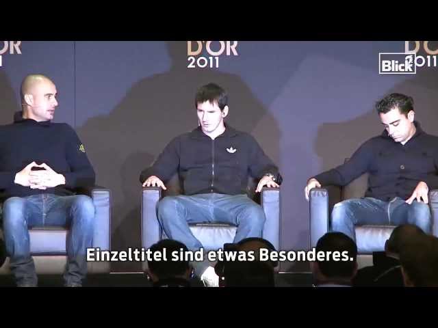 Interview with Lionel Messi and Xavi FIFA Ballon d'or 2011