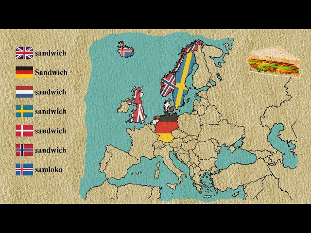 Food - Germanic languages comparison (20 words)