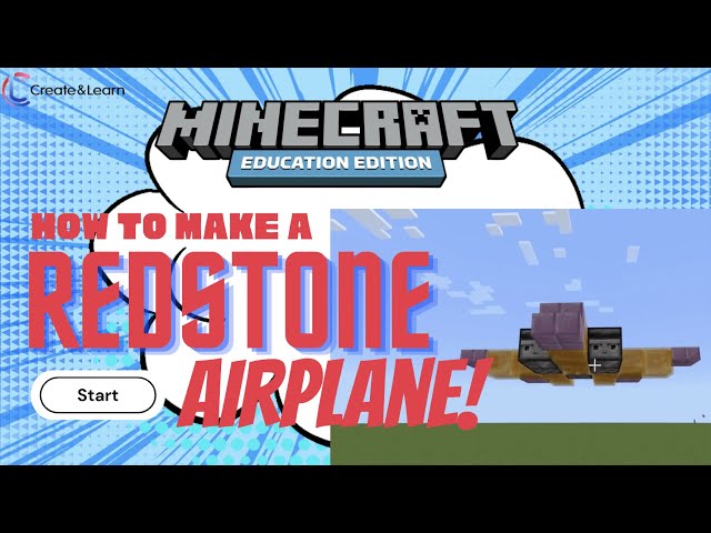Minecraft Education Edition: Coolest FLYING Redstone Build! Easy Airplane Tutorial