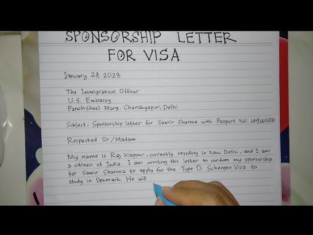 How to Write A Sponsorship Letter for Visa Step by Step | Writing Practices