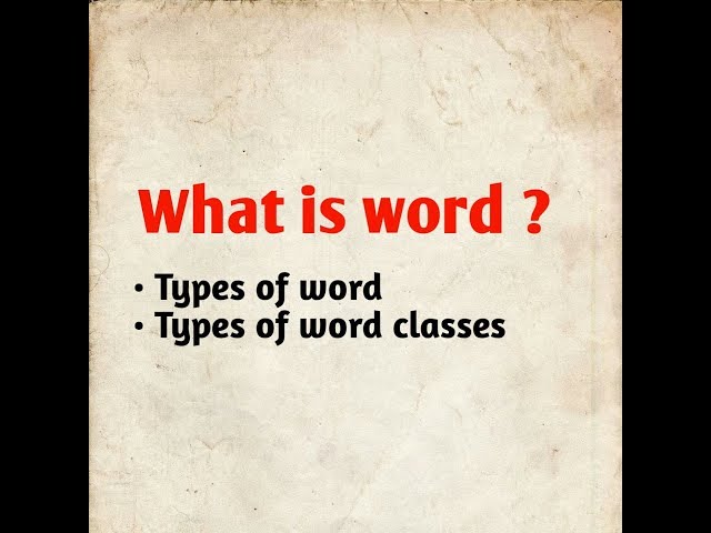 What is Word ? | Types of word | English Grammar | Talk with English