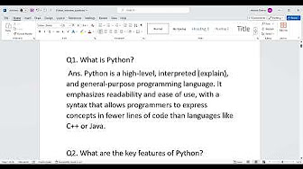 Python Interview questions