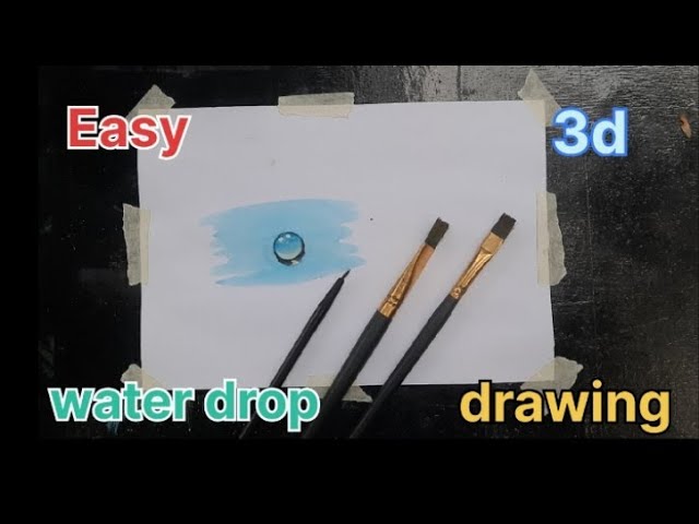 Easy 3D Water Drop Drawing tutorial | Easy watercolor Drawing art @5MinuteCraftsYouTube  