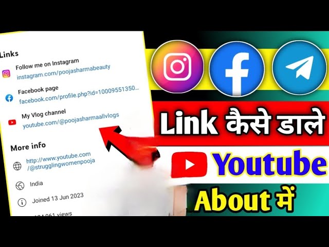 How To Add Social Media Link In Youtube | Youtube Channel Par Instagram Link Kaise Lagaye