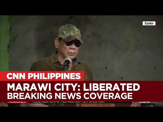 Duterte declares liberation of Marawi | CNN Philippines breaking news coverage [October 17, 2017]