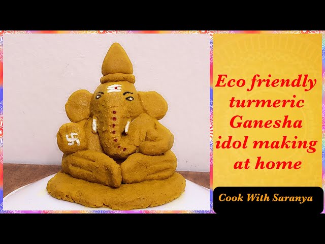 Eco-Friendly turmeric Ganesh idol making at home | Vinayagar chathurthi | மஞ்சள் விநாயகர் | Tamil