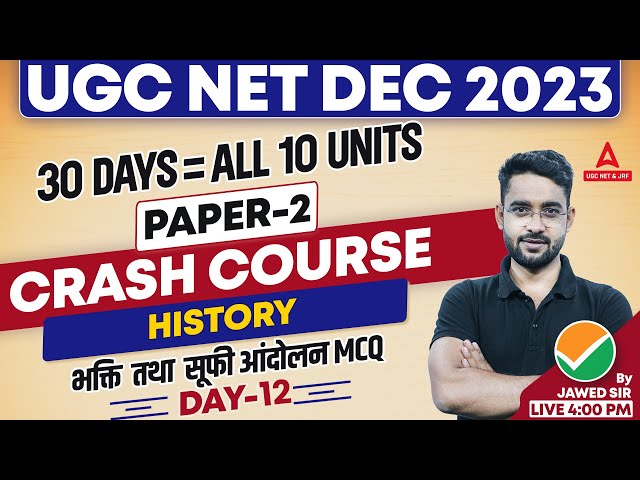 UGC NET History Bhakti and Sufi Aandolan MCQ Class #12 | UGC NET History By Jawed Sir