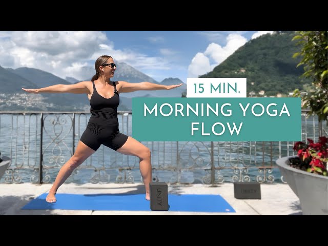 15 MIN | MORNING YOGA FLOW | Positive Start to Your Day From Lake Como