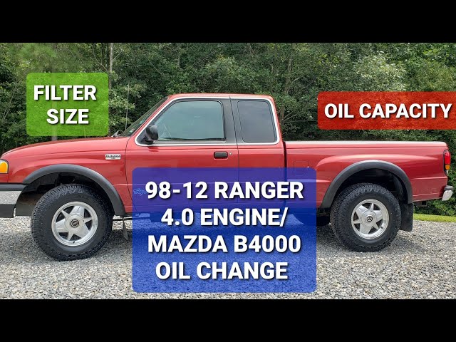 QUICK EASY 98-12 Mazda b4000 Ford ranger how to change oil / filter size capacity type 4.0 engine