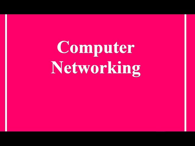 Computer network - DATA LINK LAYER - FRAMING