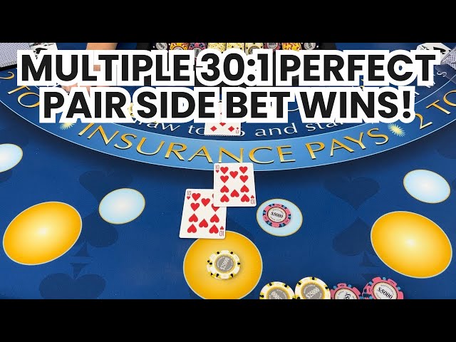 Blackjack | $600,000 Buy In | GETTING SUPER LUCKY WINNING MULTIPLE 30:1 PERFECT PAIR SIDE BET WINS!