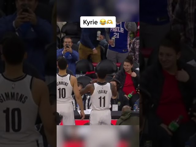 Kyrie made a heart at the Sixers fans heckling Ben Simmons 😅