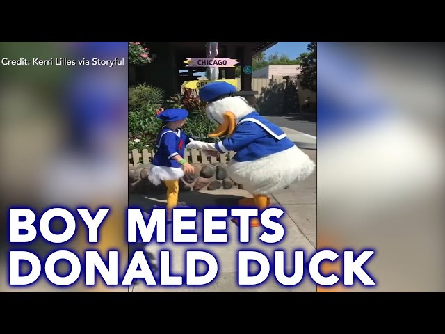 Boy with Down Syndrome shares sweet moment with Donald Duck