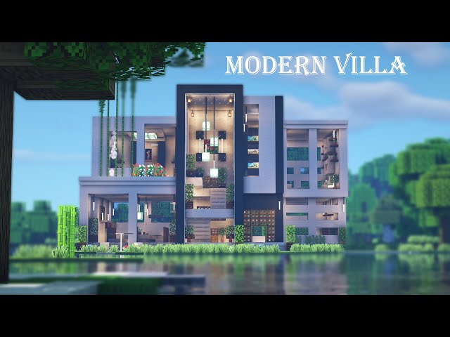 Minecraft : Modern House/Villa  & INTERIOR ｜How to Build in Minecraft