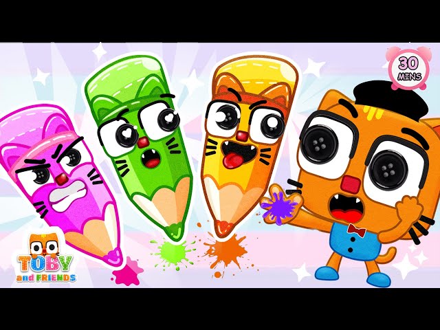Funny Drawing Pencils + More Kid songs about COLOR by Toby and Friends   Super Simple song