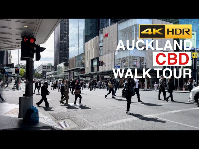 Auckland CBD Afternoon Walk Tour New Zealand 4K HDR