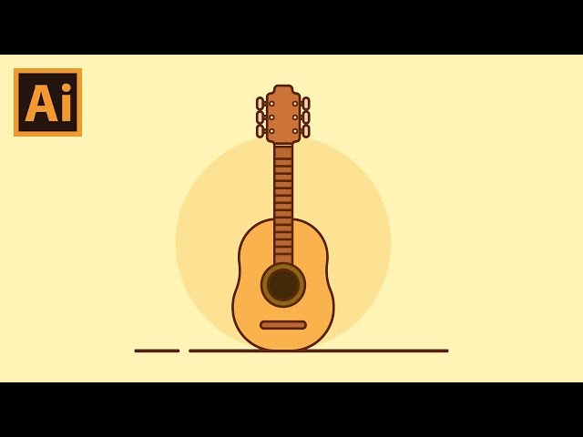 Acoustic Guitar - Flat Design Tutorial Illustrator CC