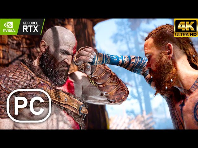 GOD OF WAR PC Kratos Vs Baldur Boss Fight Gameplay RTX 3090 4K ULTRA HD