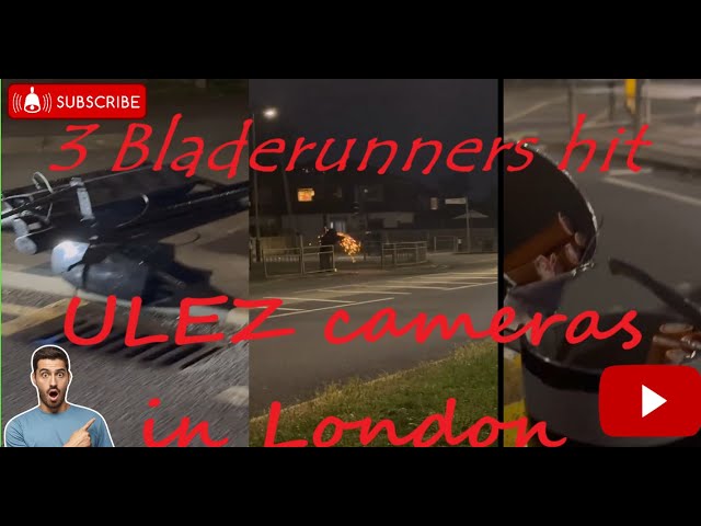 3 #bladerunners chop the traffic lights down because the Ulez laser guns went back up on them #viral