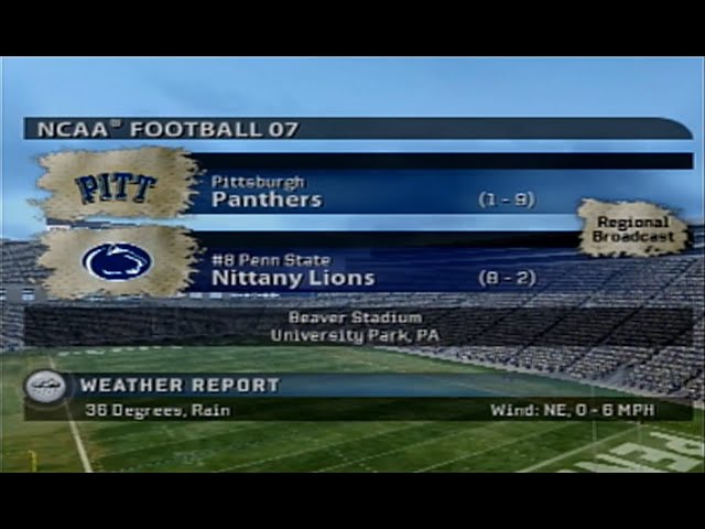 Pittsburgh @ #8 Penn State (Week 12) (2021) (NCAA Football 07) [No Mods]