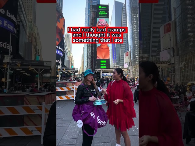 asking people about their #periods in time square! #period #periodpower  #periodpositivity