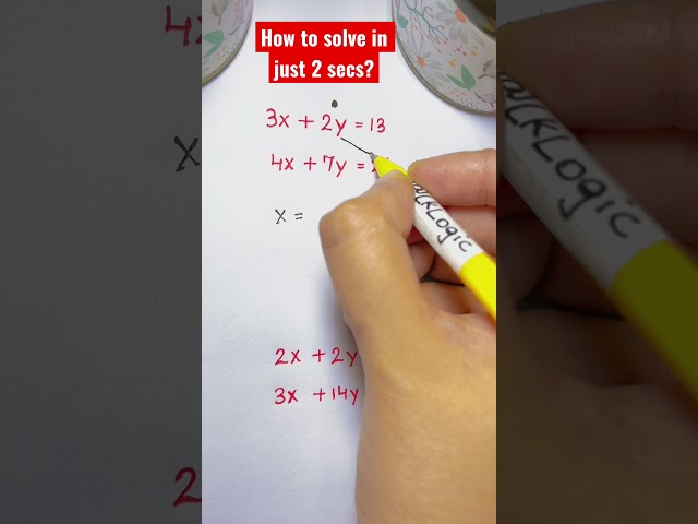 How to solve simultaneous equations in just 2 secs?