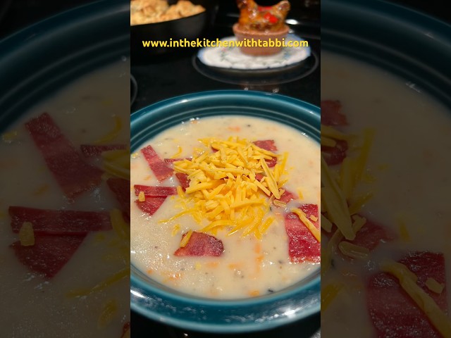 Quick and Easy Potato Soup! Dinner on the table in less than an hour! #inthekitchenwithtabbi #recipe