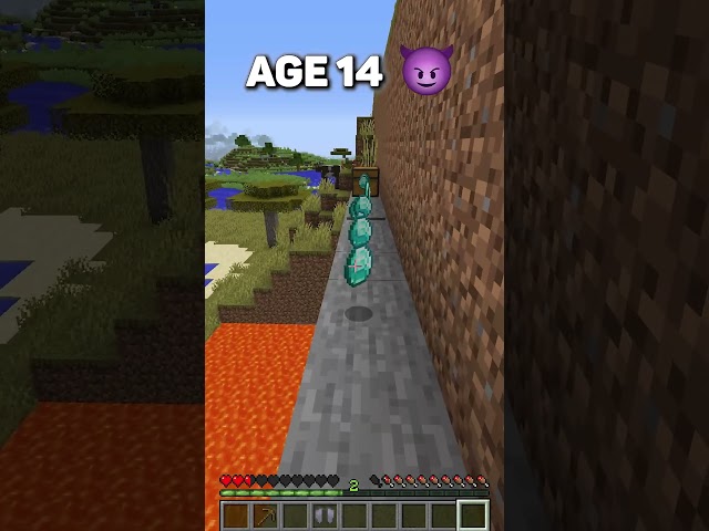 Getting Out Traps at different Ages in Minecraft... #shorts #meme #memes