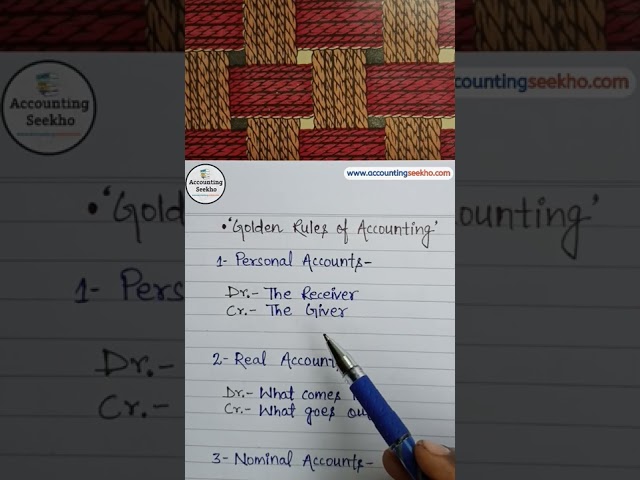 Golden Rules Of Accounting In Hindi | # shorts | #accountingseekho