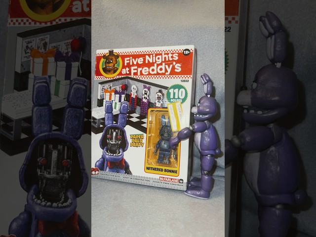 FNAF BONNIE Mcfarlane Unboxing FAIL_Withered Bonnie_Paper Pals Party Set STOP MOTION #fnaf #unboxing