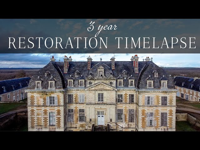 THEN & NOW! Saving a CRUMBLING French château. 3 years in 8 minutes.