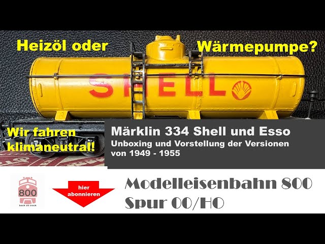 Unboxing Märklin 334 Shell large tank car from the 800 series, driving video Marklin vintage mtrack