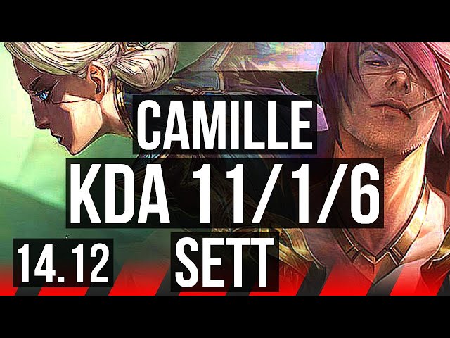 CAMILLE vs SETT (TOP) | 11/1/6, 9 solo kills, Rank 8 Camille, Legendary | JP Grandmaster | 14.12