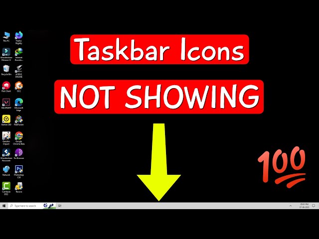 Fix taskbar icons not showing on windows 10 | pinned apps icons not showing on taskbar-blank taskbar
