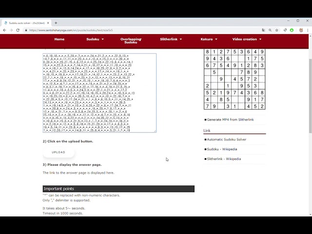 Sudoku auto solver - text input - 25x25