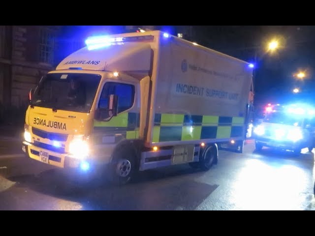 Welsh Ambulance Service HART team responding to Bomb threat in Cardiff