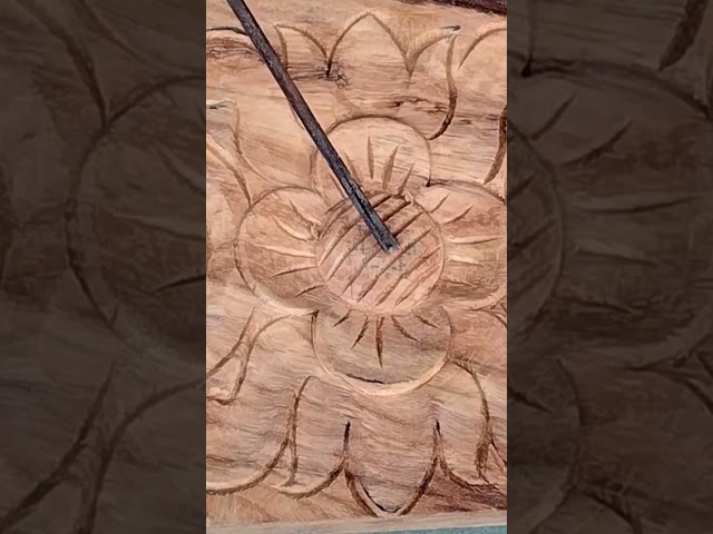 Carved wood carved flower#short2023