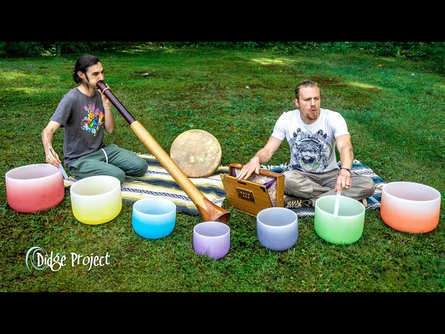 Crystal Singing Bowl Sound Journey with Didgeridoo, Shamanic Drum & Shruti Box - Didge Project