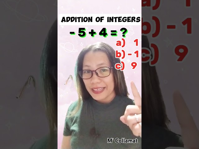 Addition of Integers with different signs