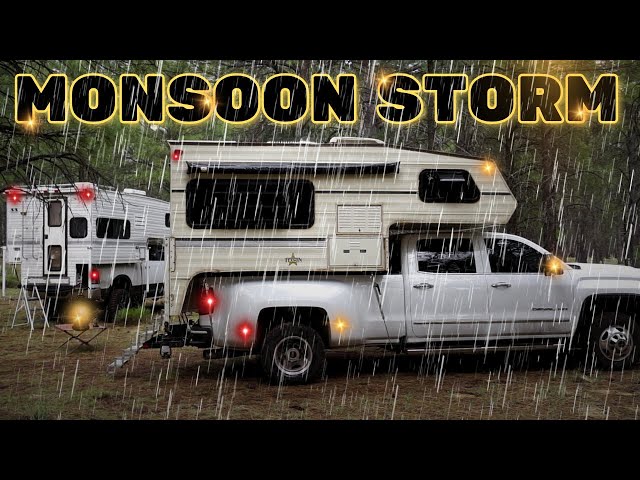 Stormy Night Camping In The Mountains - Sprayed By SKUNK!!!
