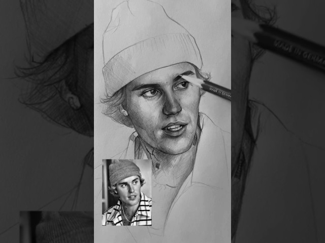 justin Bieber portrait sketch #shorts #justinbieber #drawing