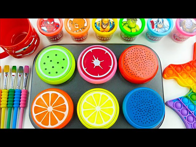 Satisfying Video | 6 Color Slime Balls OF Strars Loollipop ON Stiks FROM Magic Cup Paint & Clay ASMR