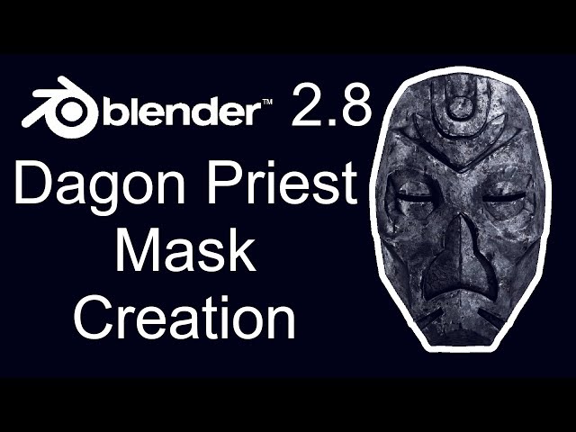 creating Dragon Priest Mask from Skyrim in Blender 2.8 - Modeling - Texturing [Timelapse]