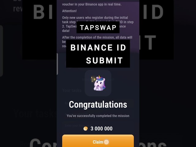 TapSwap Binance Id Submit #tapswap #binance #id #shorts
